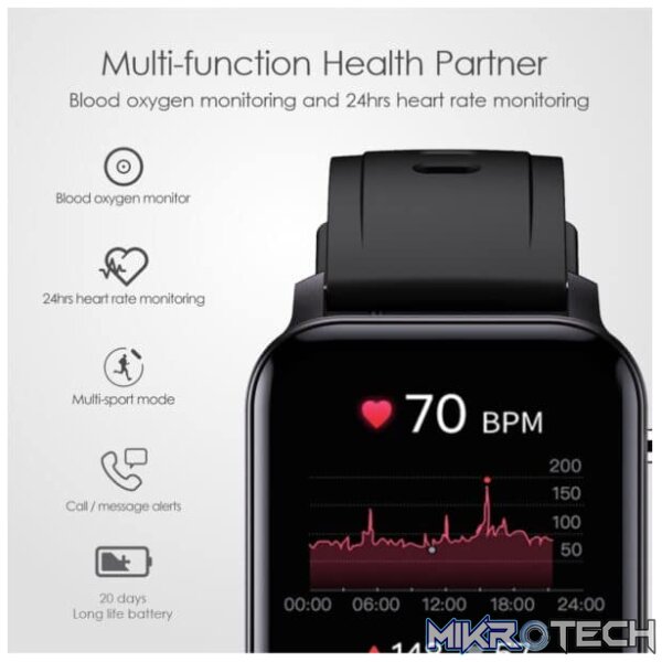 IP68  Sports Square Smart Watch - M2 Pink - Image 4